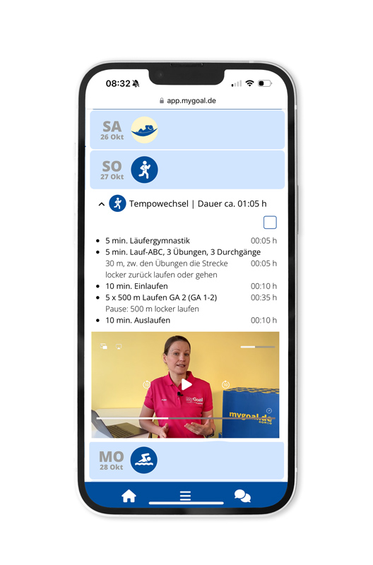 Trainingsplan MyGoal Training App