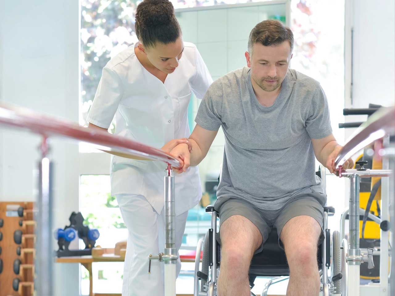 Disabled man trying to walk, auremar